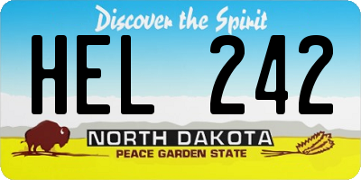 ND license plate HEL242