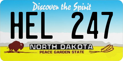 ND license plate HEL247