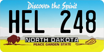 ND license plate HEL248