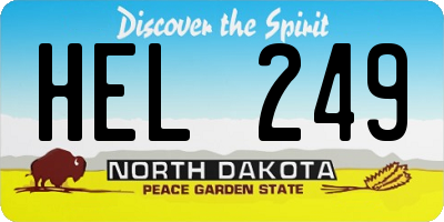 ND license plate HEL249