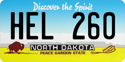 ND license plate HEL260