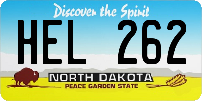 ND license plate HEL262