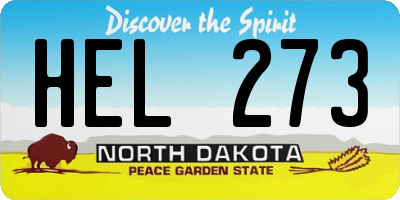 ND license plate HEL273