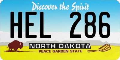 ND license plate HEL286