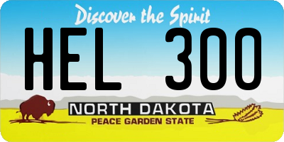 ND license plate HEL300