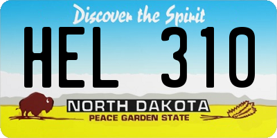 ND license plate HEL310