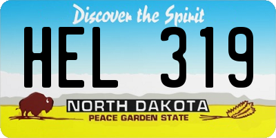ND license plate HEL319