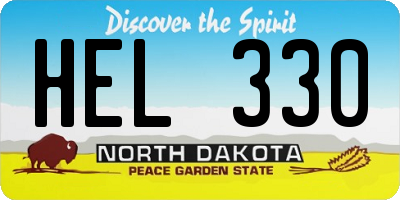 ND license plate HEL330