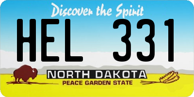 ND license plate HEL331