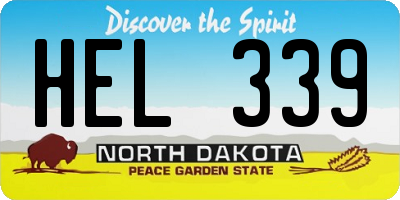 ND license plate HEL339