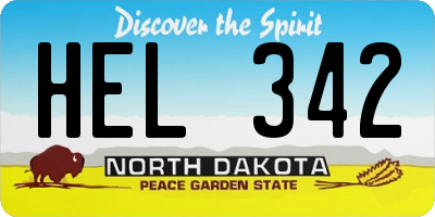 ND license plate HEL342