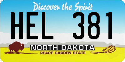ND license plate HEL381