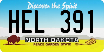 ND license plate HEL391
