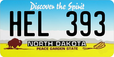 ND license plate HEL393