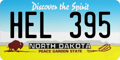 ND license plate HEL395