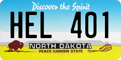 ND license plate HEL401