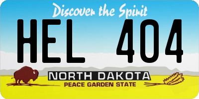 ND license plate HEL404