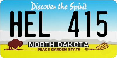 ND license plate HEL415