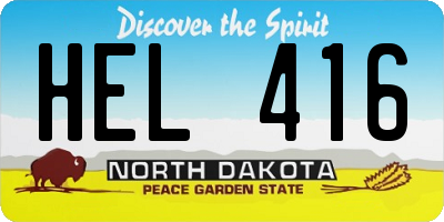ND license plate HEL416