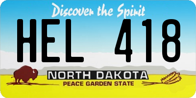 ND license plate HEL418