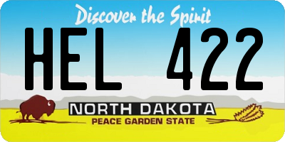 ND license plate HEL422
