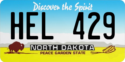 ND license plate HEL429