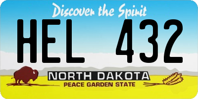 ND license plate HEL432