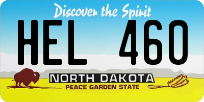 ND license plate HEL460