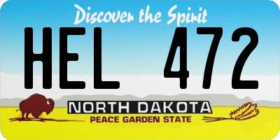 ND license plate HEL472