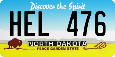 ND license plate HEL476