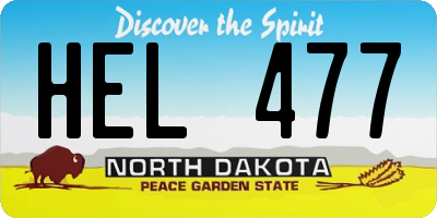 ND license plate HEL477