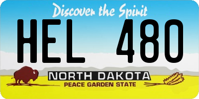 ND license plate HEL480