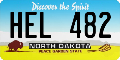 ND license plate HEL482