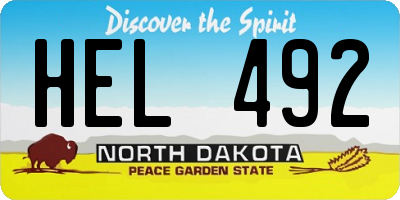 ND license plate HEL492