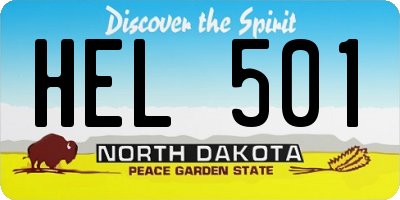 ND license plate HEL501