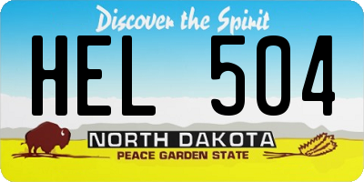 ND license plate HEL504