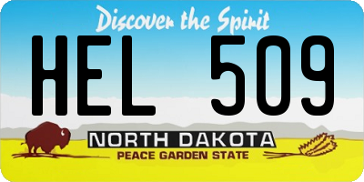 ND license plate HEL509