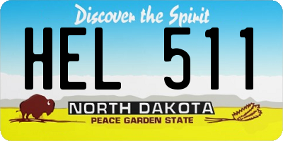 ND license plate HEL511