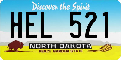 ND license plate HEL521