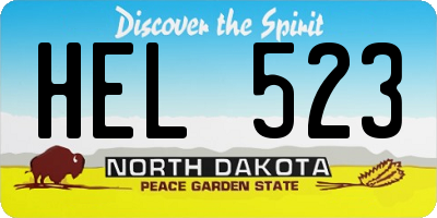 ND license plate HEL523