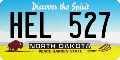 ND license plate HEL527