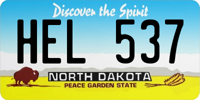 ND license plate HEL537