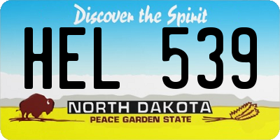 ND license plate HEL539