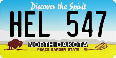ND license plate HEL547