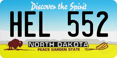 ND license plate HEL552