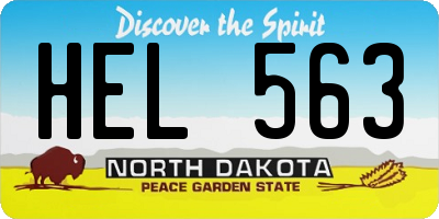 ND license plate HEL563