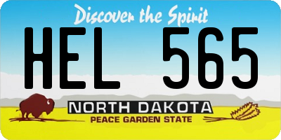 ND license plate HEL565