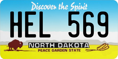 ND license plate HEL569