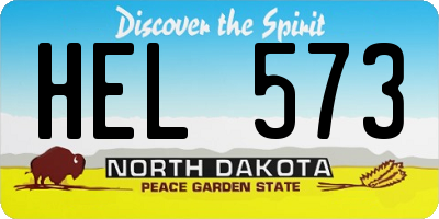 ND license plate HEL573