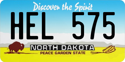 ND license plate HEL575